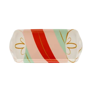 Christmas Candy Cane Lane Bamboo Tray 15" x 6.5" | 1 ct