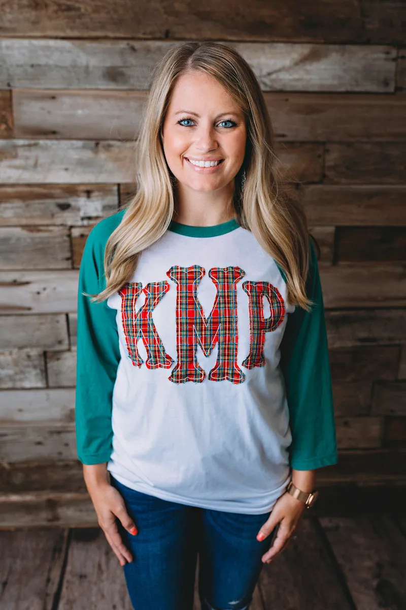 Christmas Fabric Monogrammed Shirt