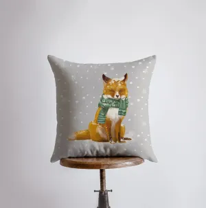 Christmas Fox | Throw Pillows | Fox Pillow Cover | Christmas Pillow | Snow Fox | Christmas Gift | Animal Pillow | Home Decor | Bedroom Decor