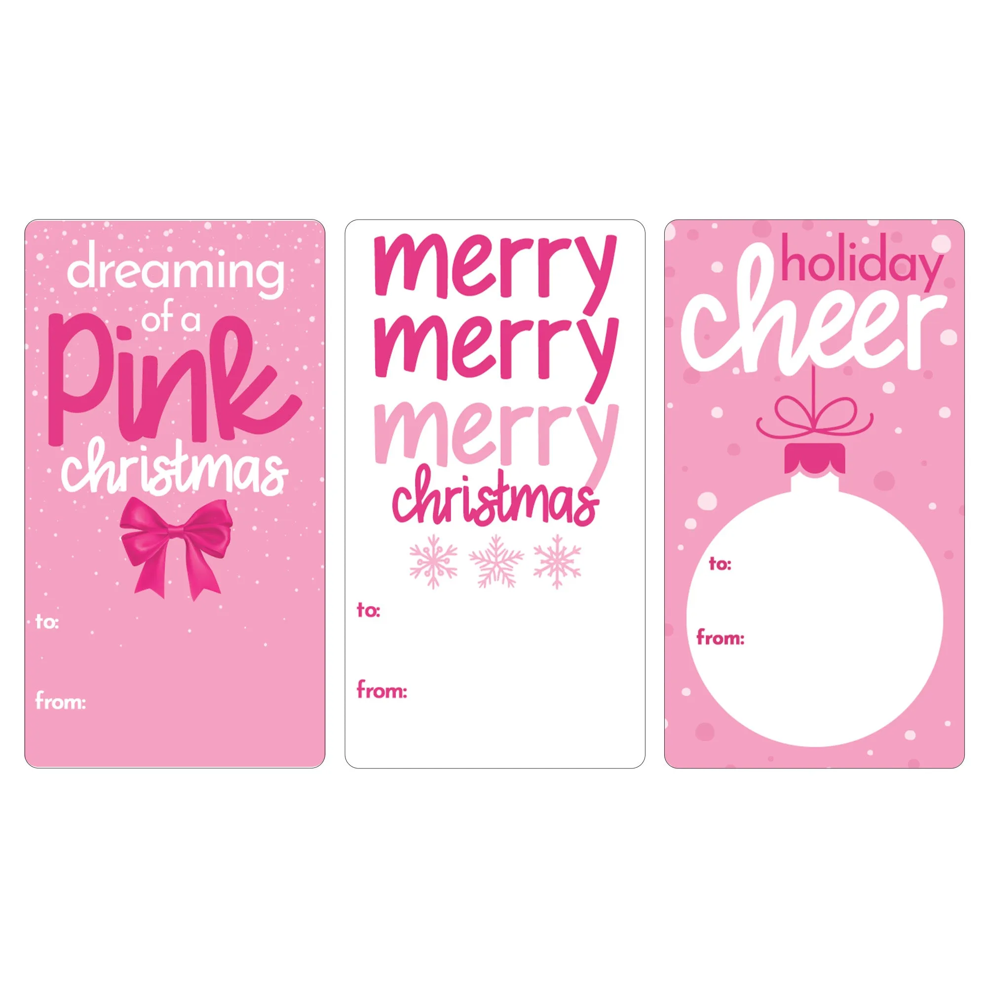 Christmas Gift Tag Stickers: Whimsical Hot Pink Christmas - 75 Stickers