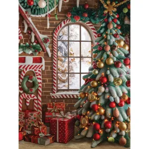 Christmas Gingerbread House Printed Backdrop