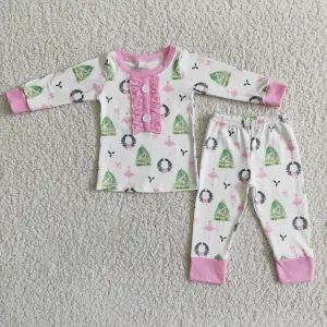 Christmas Girls Pajamas Sleepwear Boutique Baby Girls Nightwear Kids Pajamas Set 6 A16-27