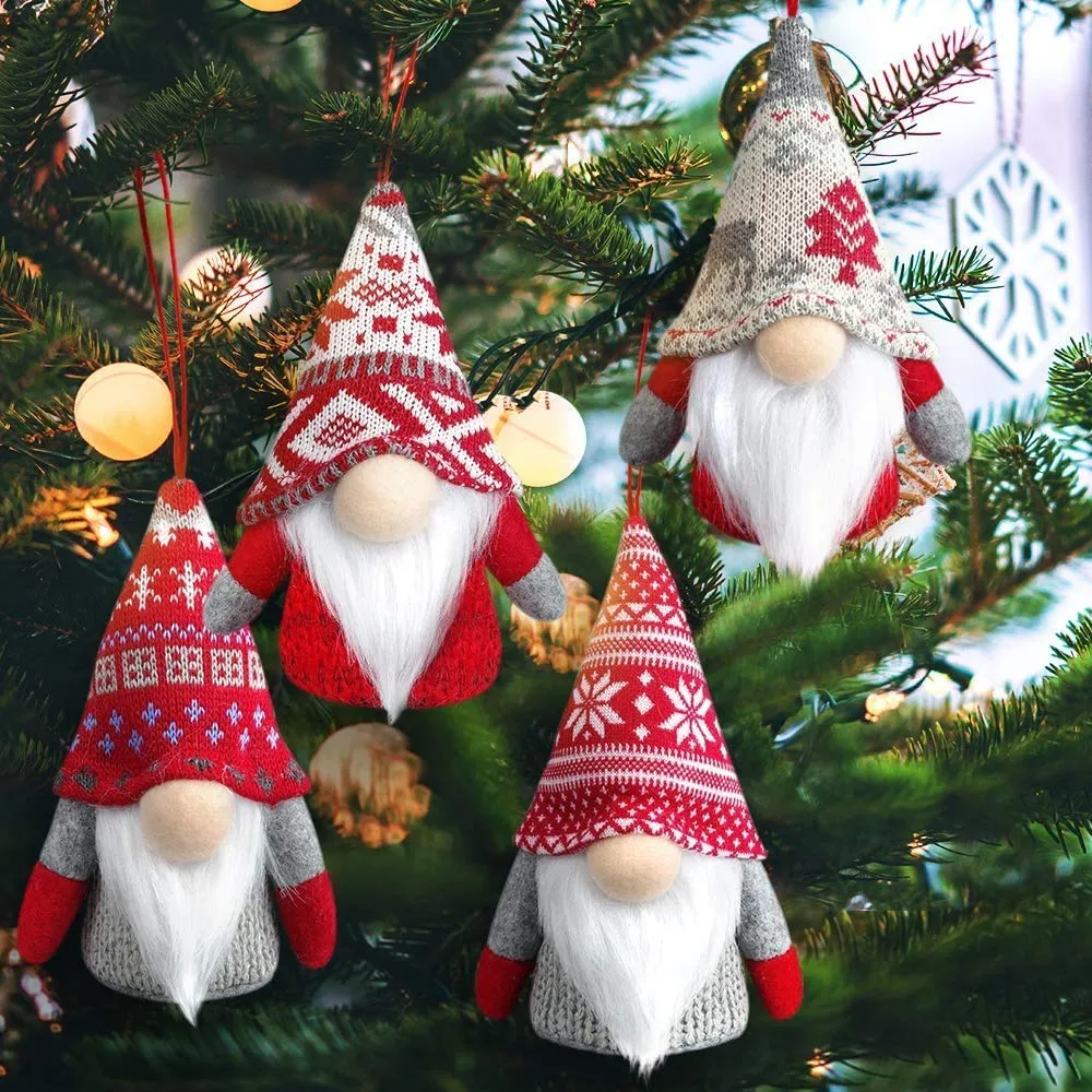 Christmas Gnome Hanging Ornaments with Lights.