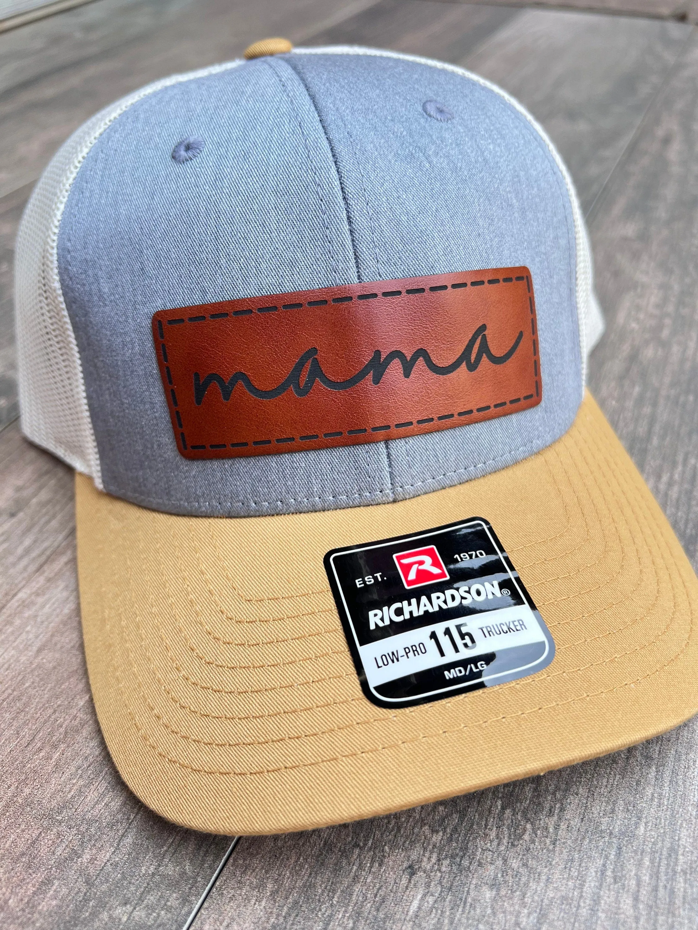 Christmas Hat for Mom | Mama Leather Patch Hat | Hat for Mom | Mothers Day Gift | Unique Gift Idea | Richardson 115 Snapback hat