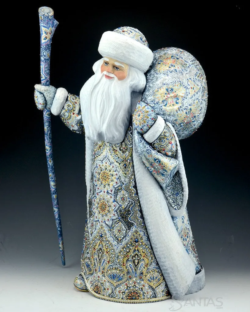 Christmas Illuminessence Silver and Blue Russian Santa