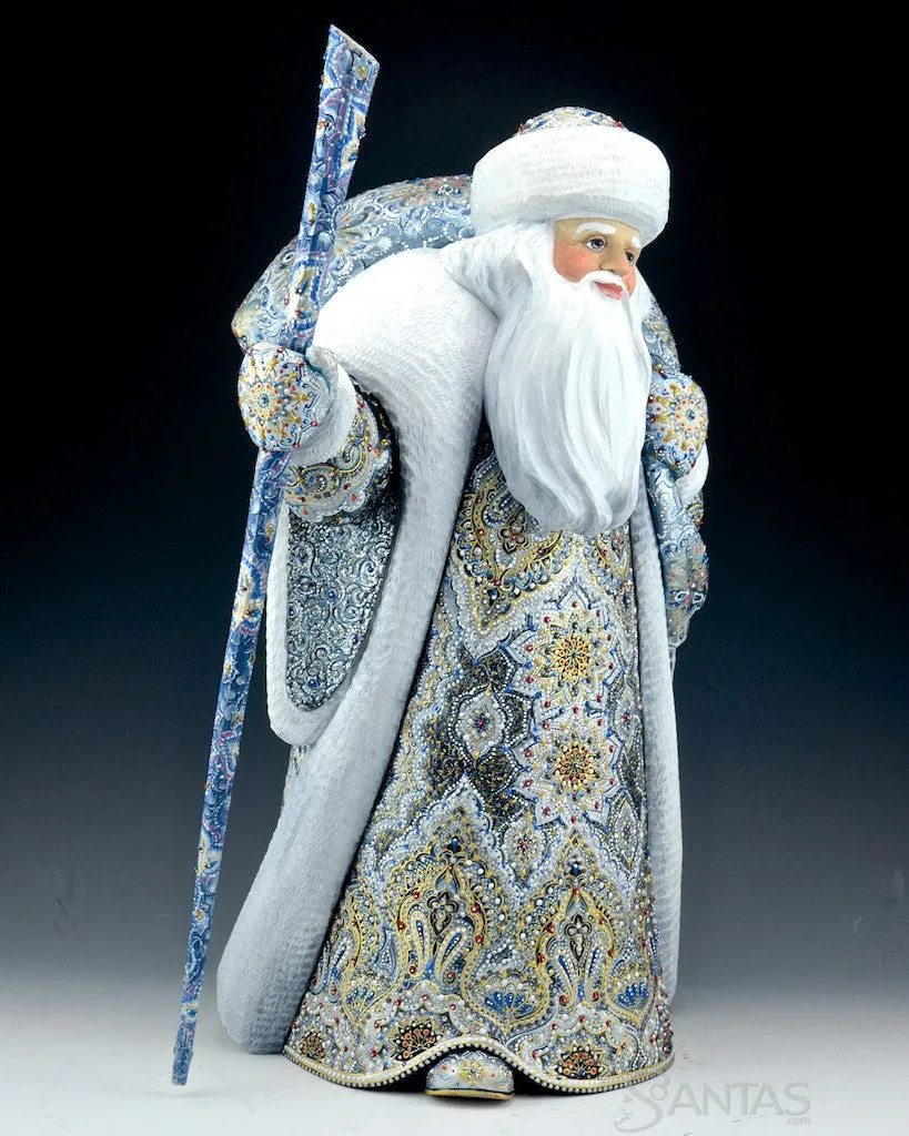 Christmas Illuminessence Silver and Blue Russian Santa