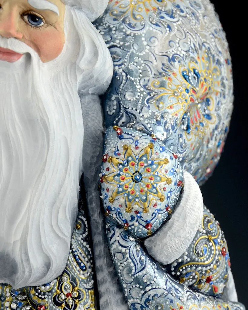 Christmas Illuminessence Silver and Blue Russian Santa