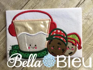 Christmas Milk and Cookies Machine Applique Embroidery design