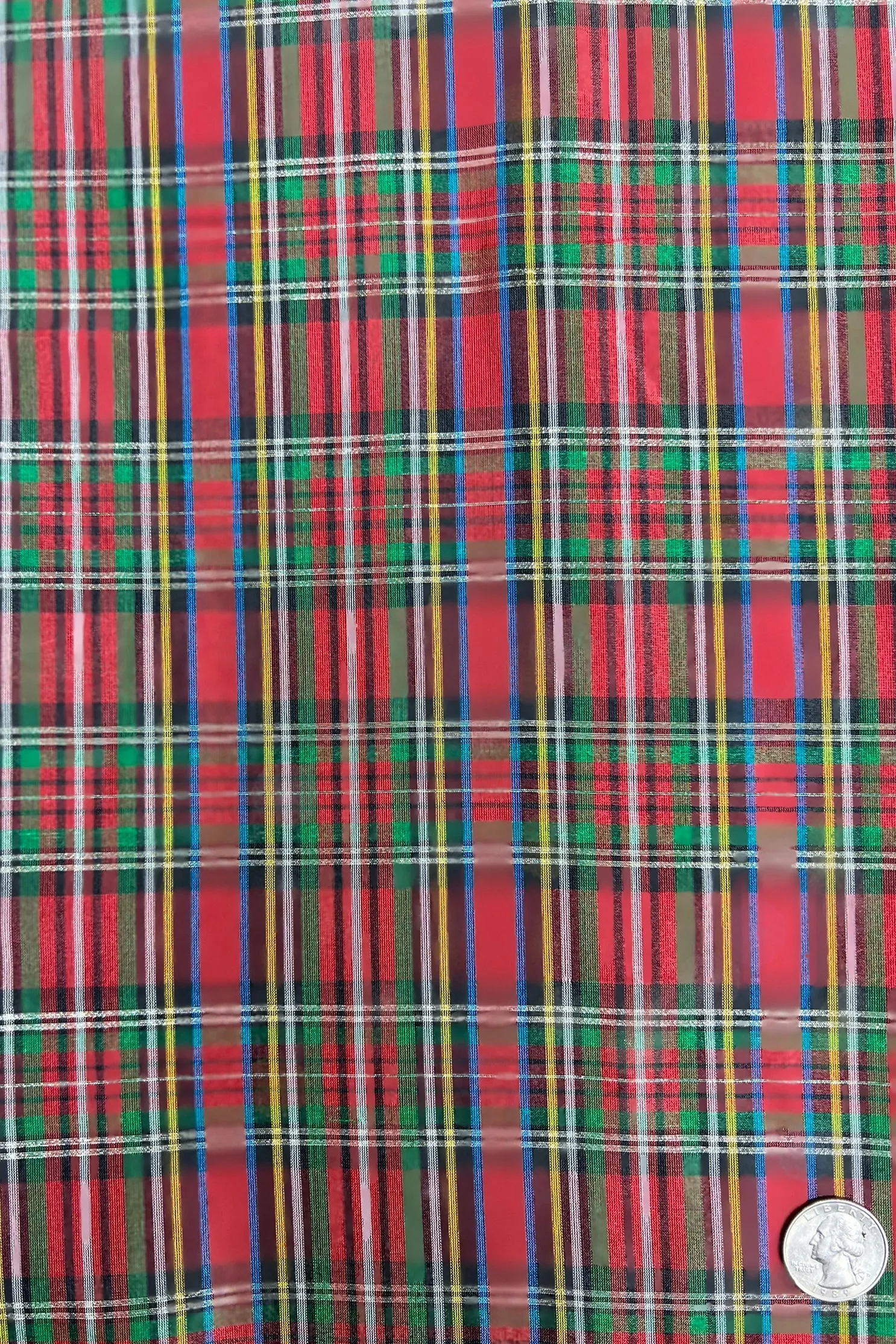 Christmas Plaid Organza Metallic