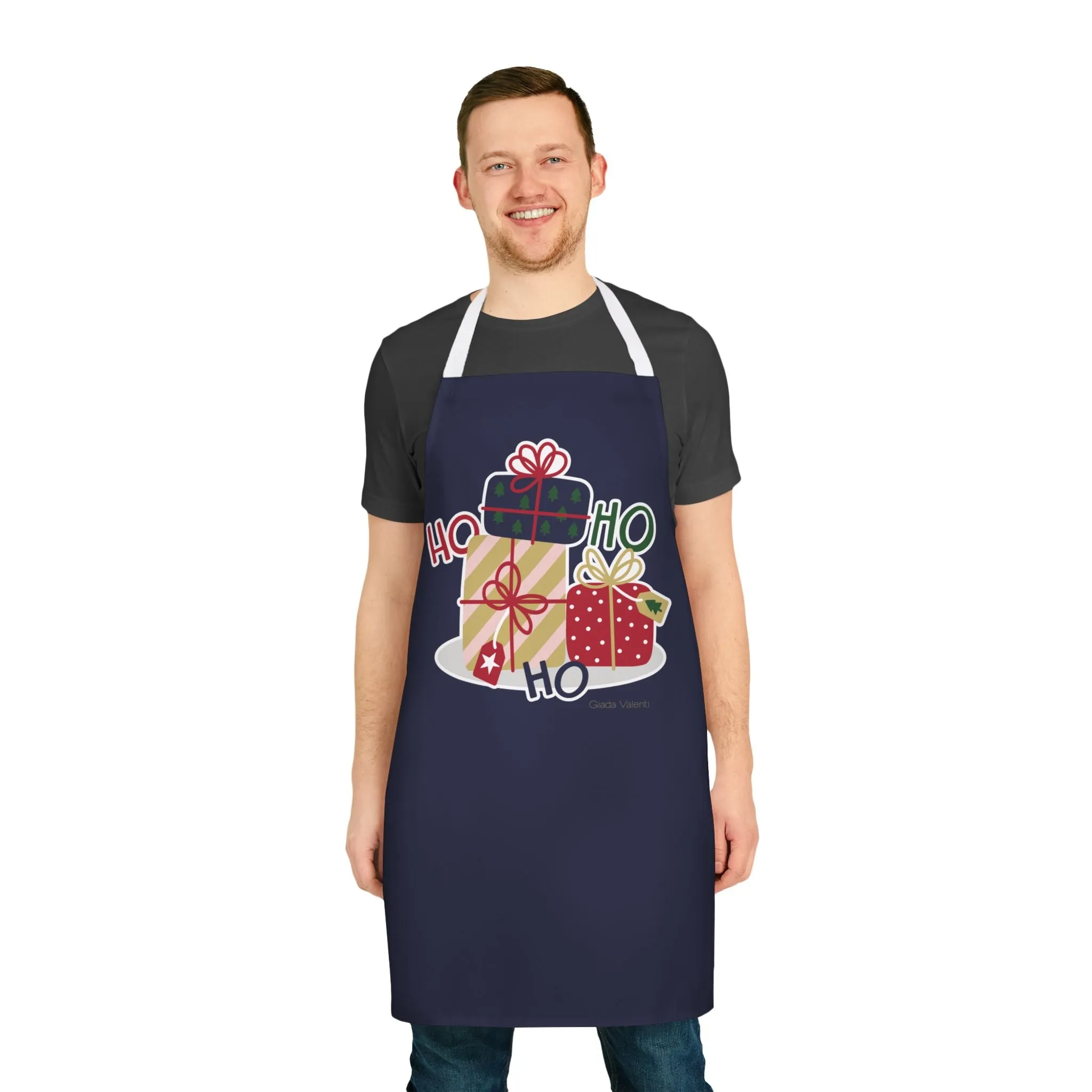 Christmas Presents Apron with Italian Design print | Blue | Giada Valenti | Christmas Gift