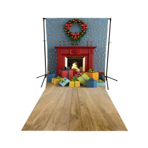 Christmas Room Floor Extended Printed Backdrop