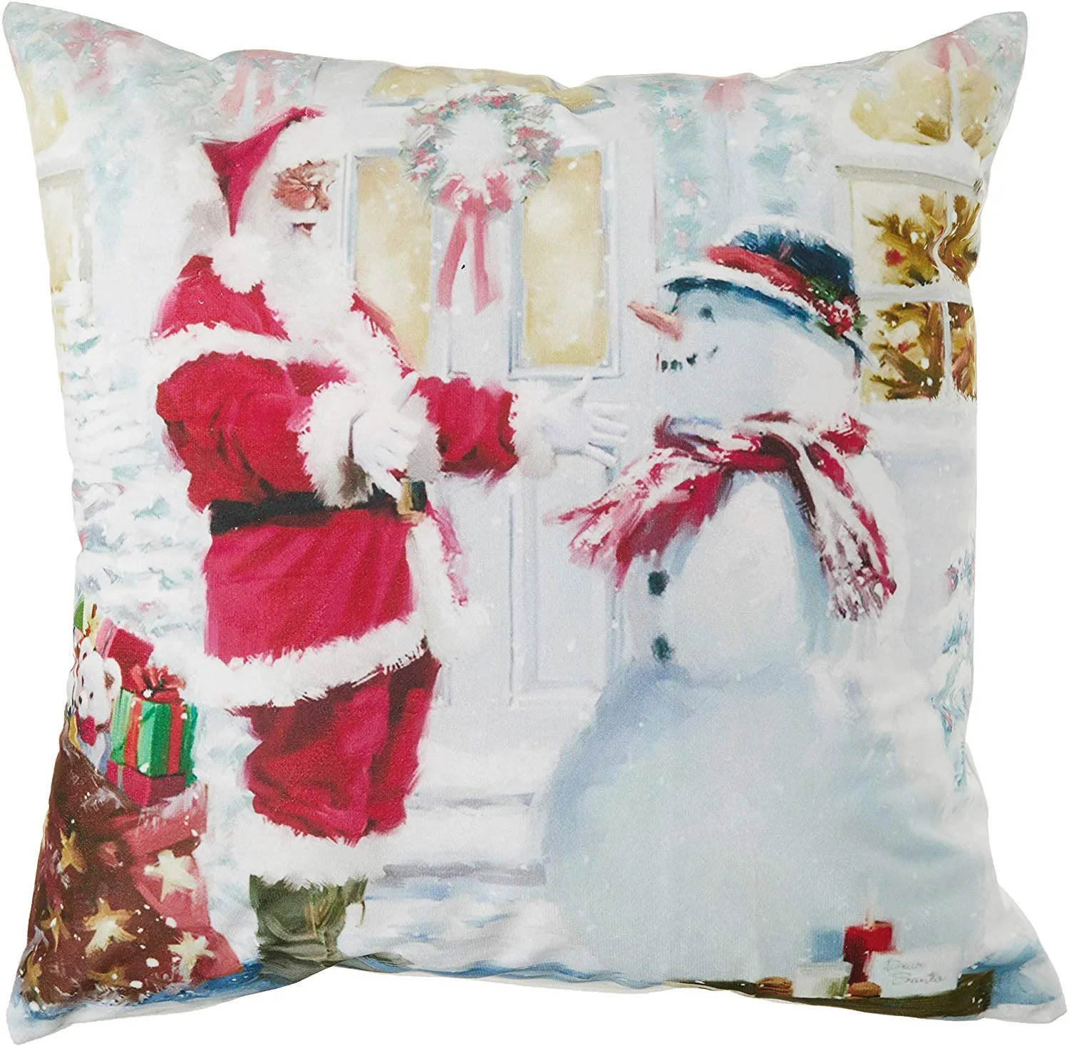 Christmas Snowed Man Decorative Accent Throw Pillow