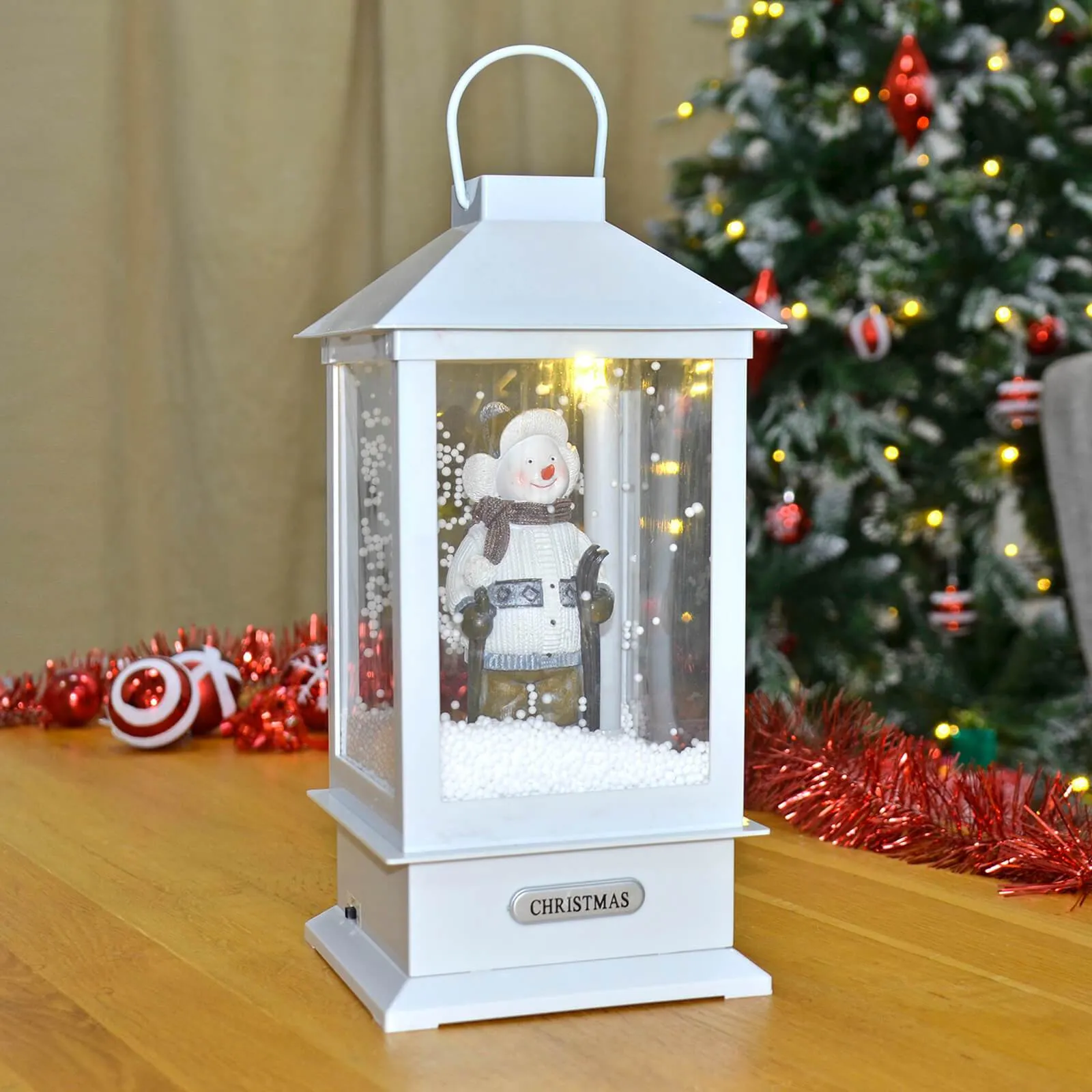 Christmas Snowing Singing Lantern Let It Snow Santa/Snowman