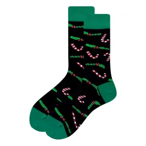 Christmas Socks Candy Cane & Mistletoe