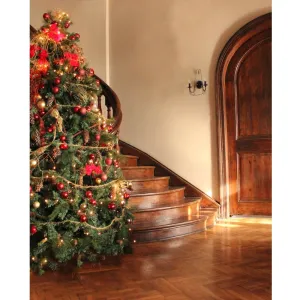 Christmas Staircase Printed Backdrop