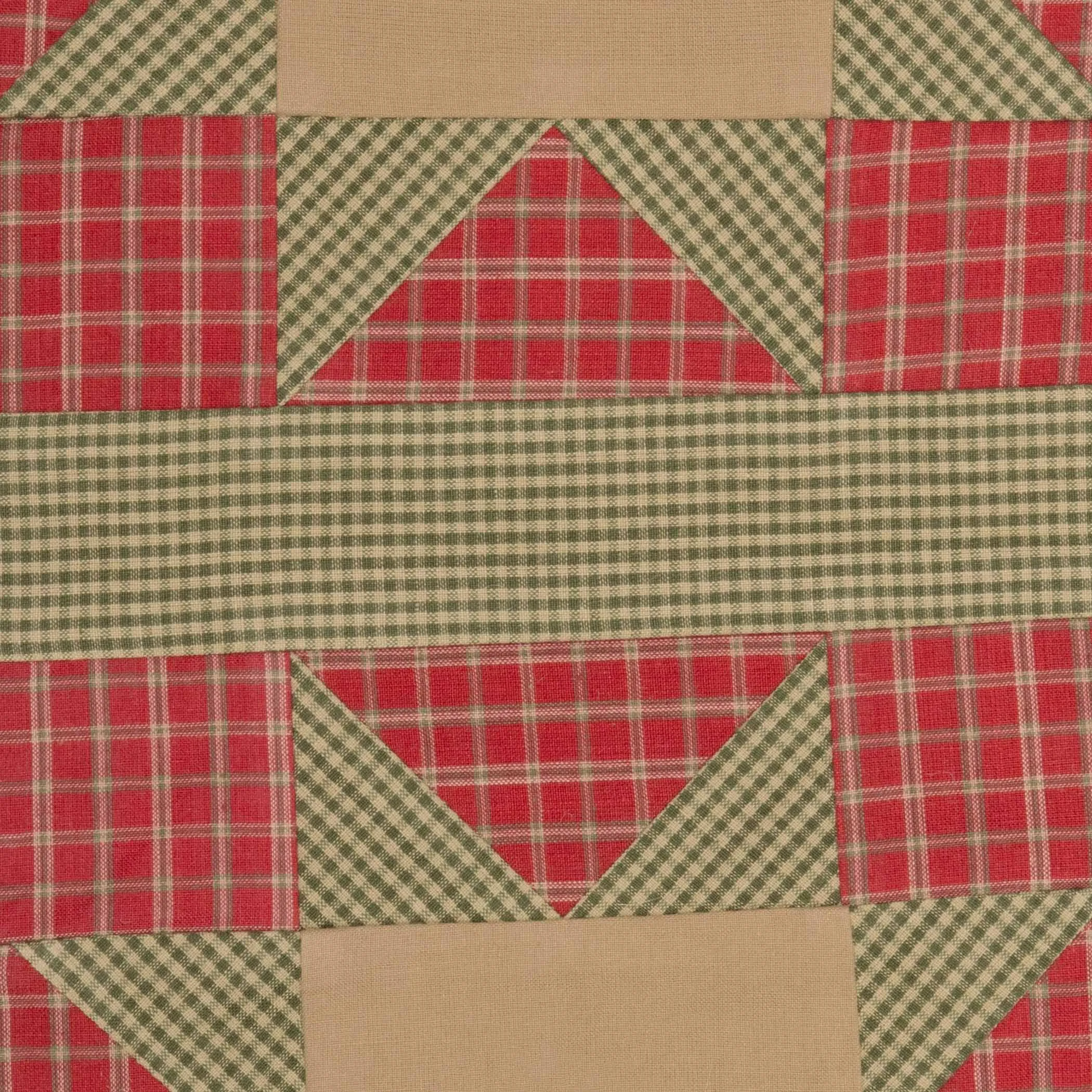 Christmas Stocking 12x20 Dolly Star Patchwork Red Green Tan Holiday Decor VHC Brands