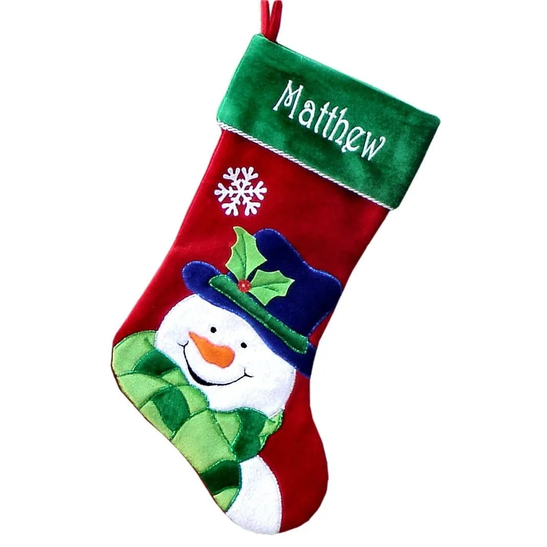 Christmas Stocking Personalized - Happy Santa, Snowman, Cat, Dog, Family XMAS Stockings