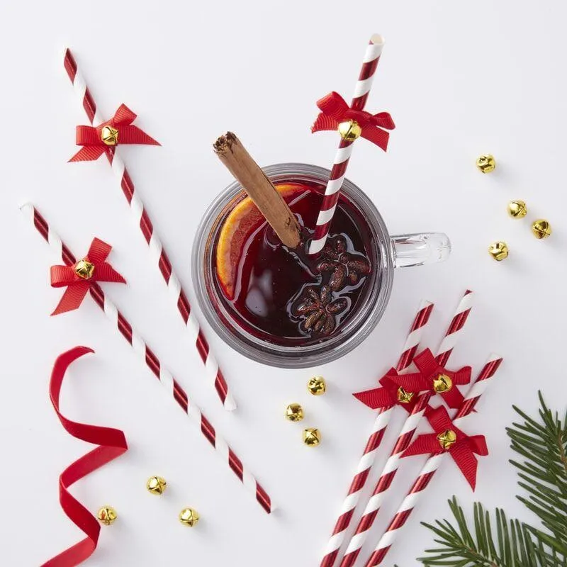 Christmas Straws With Bells On