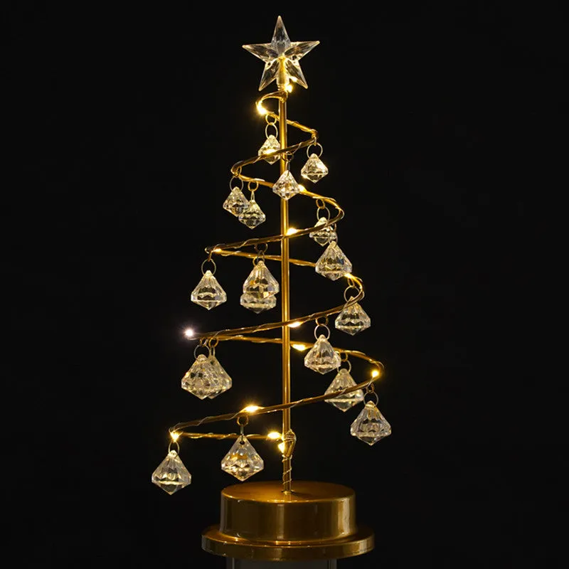 Christmas Tree Crystal Diamond Table Lamp – LED Battery-Operated Decor for Bedroom, Valentine’s & Birthday Gift