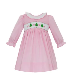 Christmas Tree Dress- Pink Microcheck