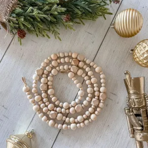 Christmas tree garland, Mantel garland, decorative wooden bead garland