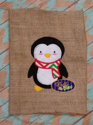 Christmas Winter Frozen Penguin Machine Applique Embroidery Design