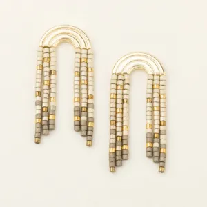 Chromacolor Miyuki Rainbow Fringe Earring - Pewter Multi/Gold