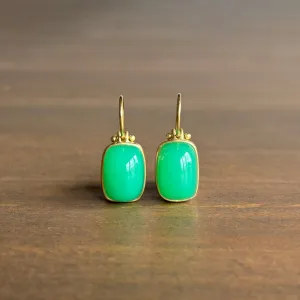 Chrysoprase Rectangle Cushion Earrings