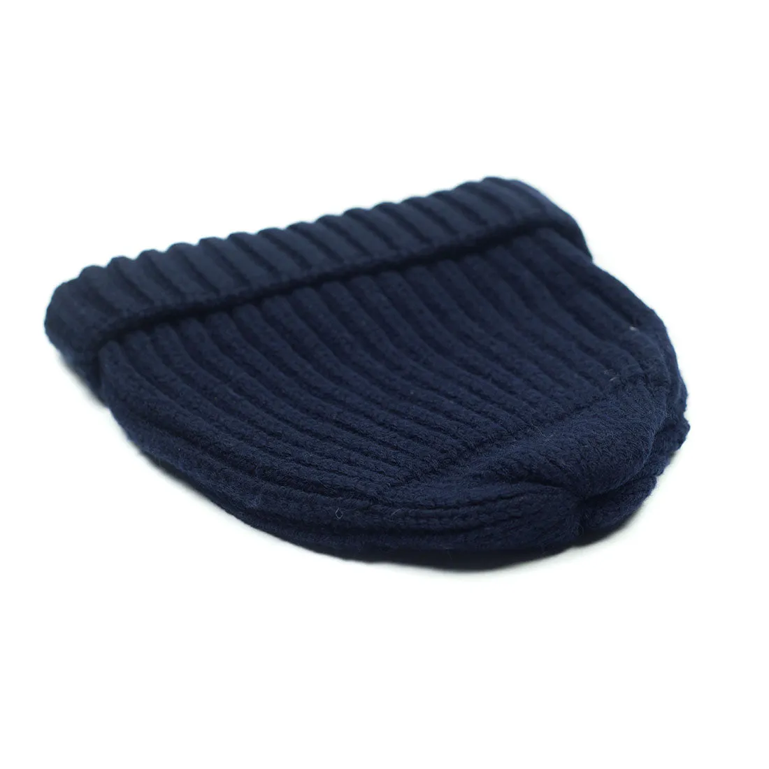 Chunky ribbed wool cap in navy (restock)