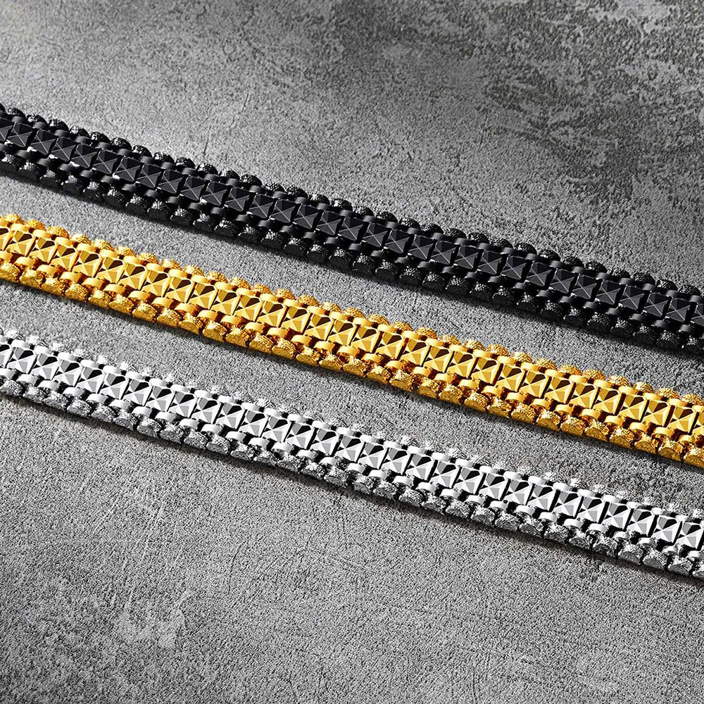 Chunky Watch Strap Cuban Link Bracelet for Men