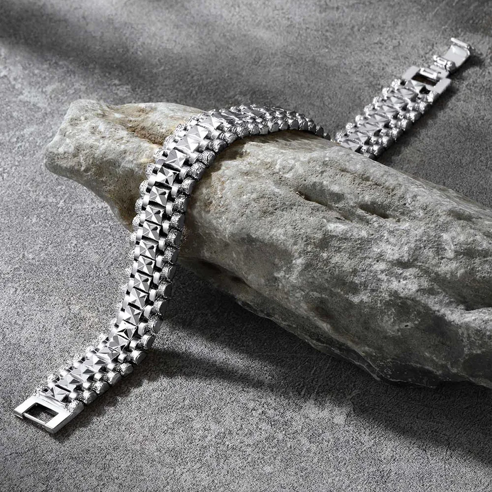 Chunky Watch Strap Cuban Link Bracelet for Men