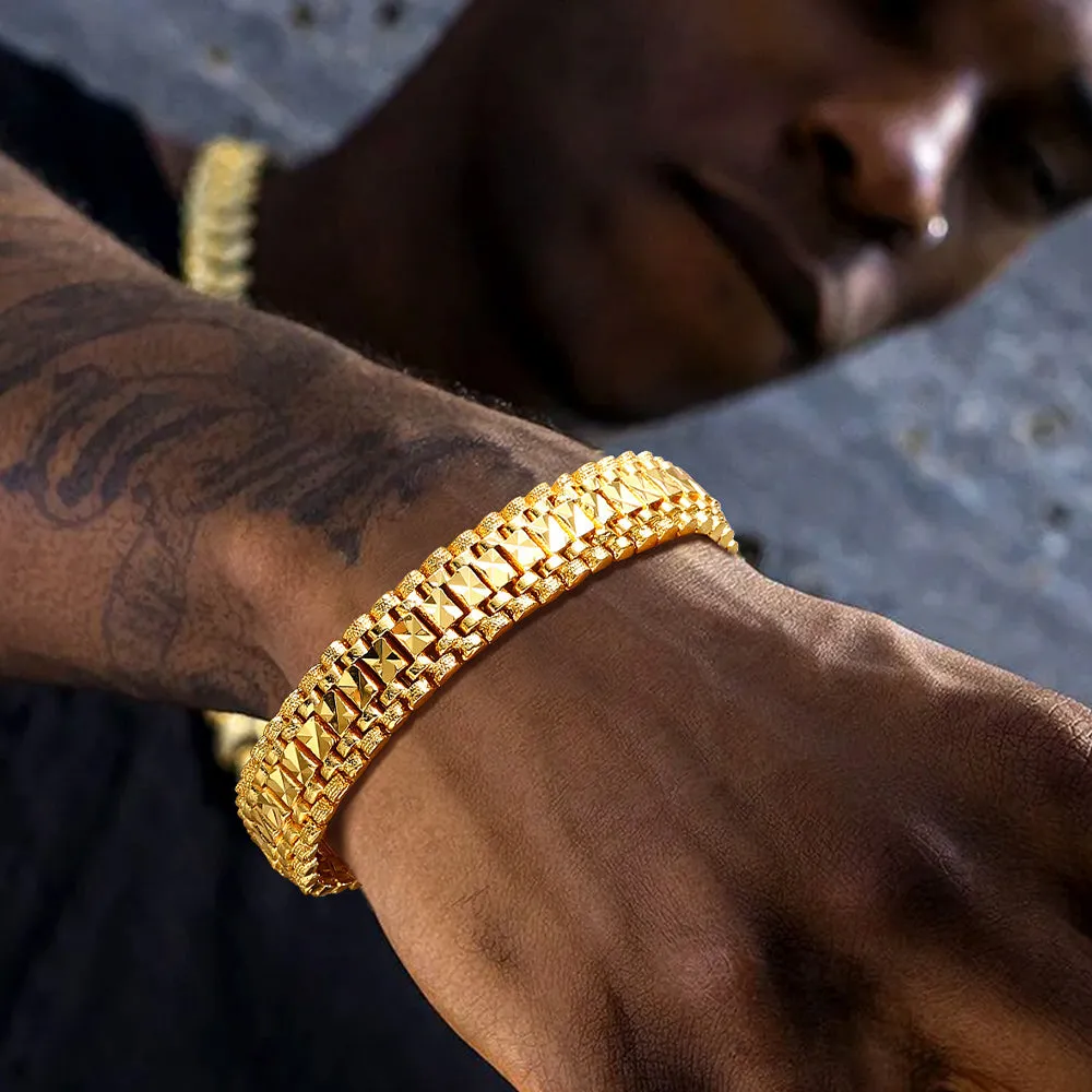 Chunky Watch Strap Cuban Link Bracelet for Men