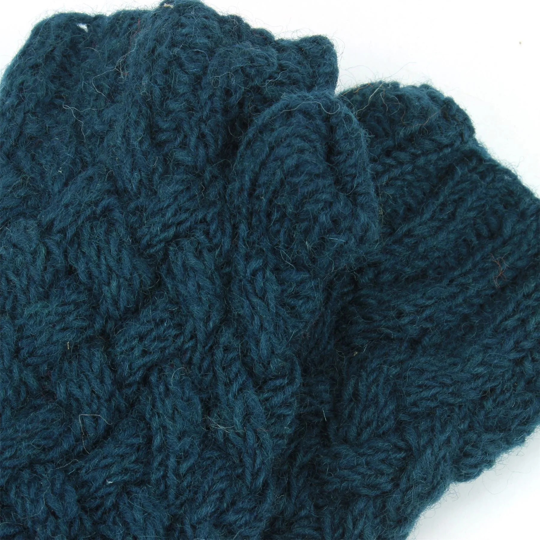 Chunky Wool Knit Arm Warmers - Plain - Teal