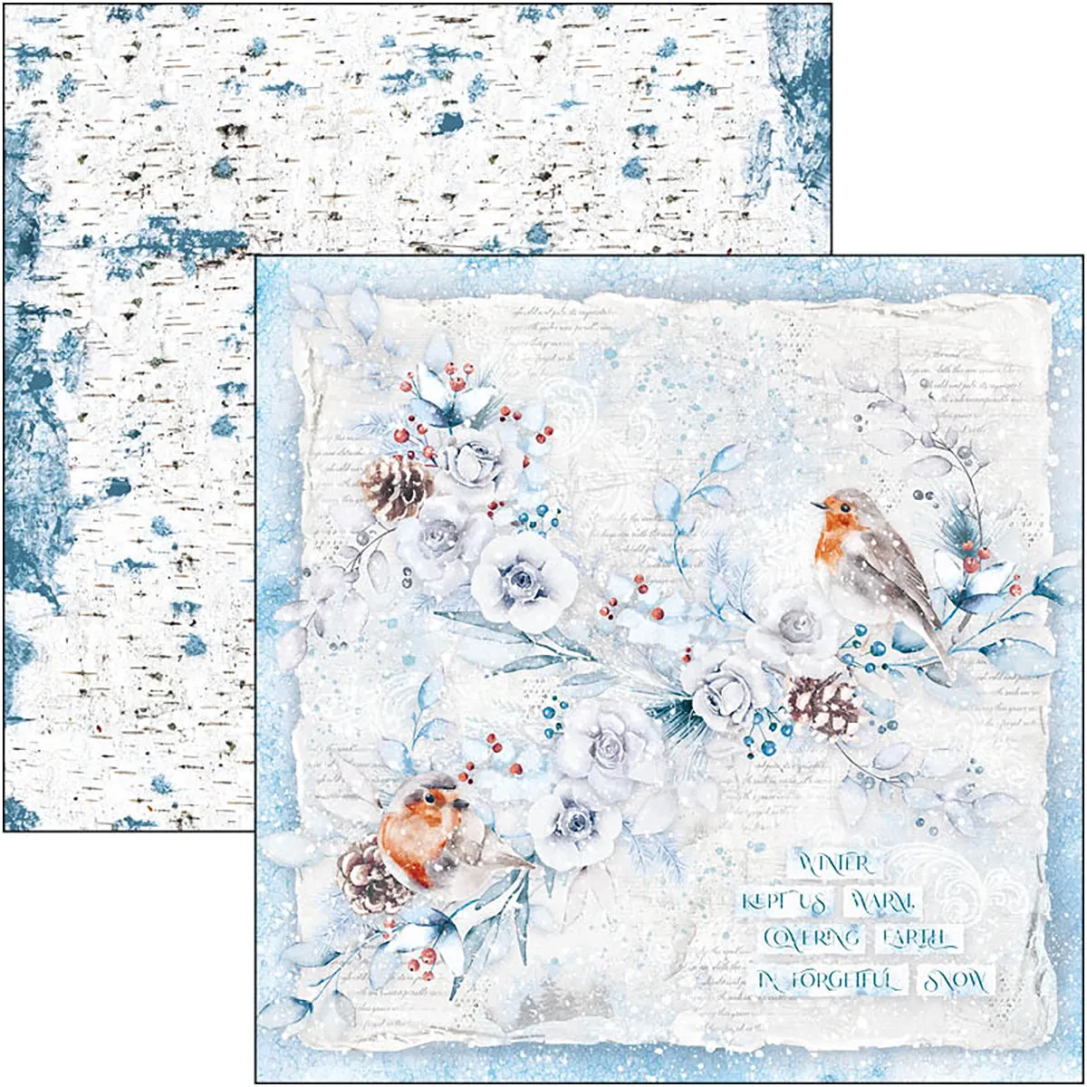 Ciao Bella Winter Journey Paper Pad 12"x12" 12/Pkg