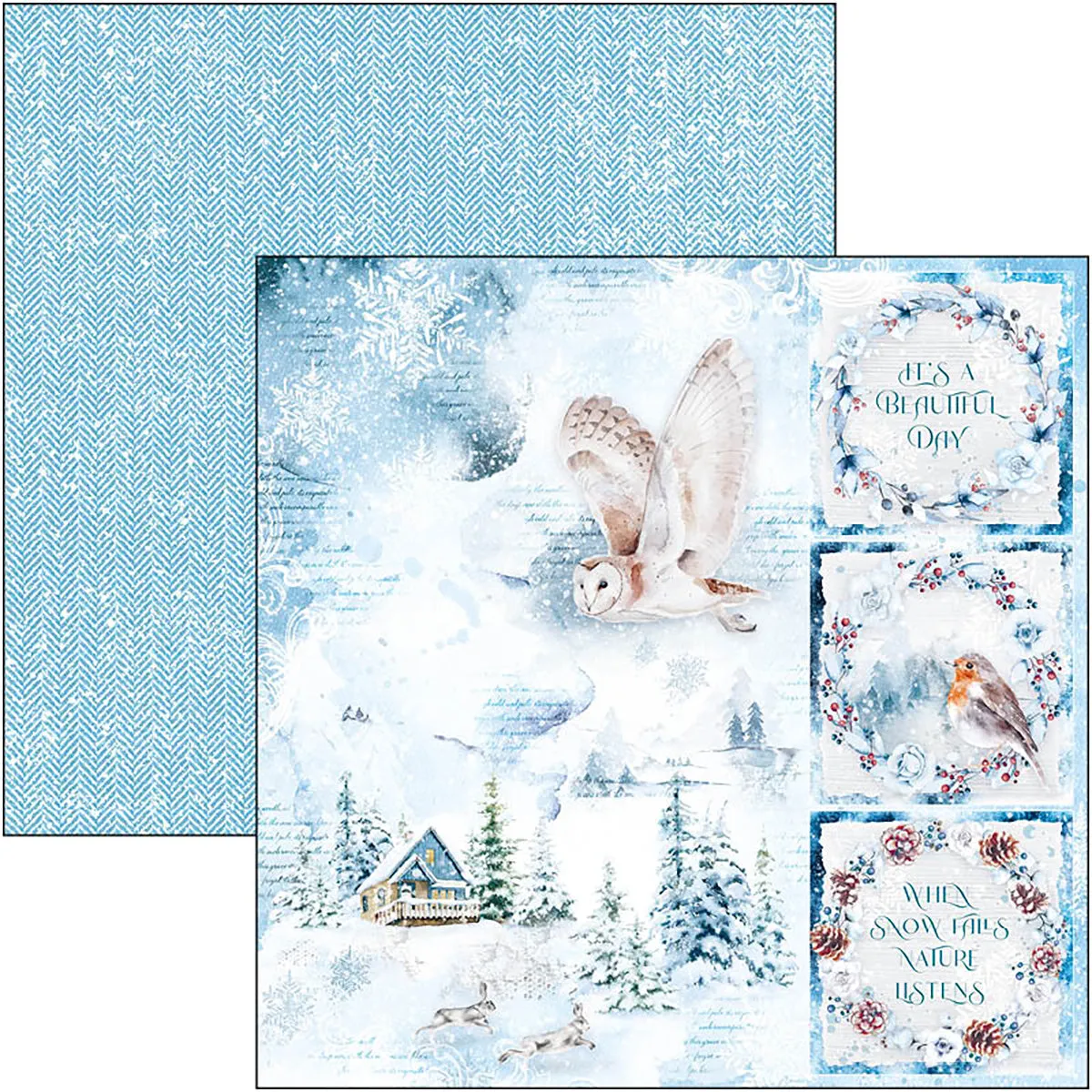 Ciao Bella Winter Journey Paper Pad 12"x12" 12/Pkg