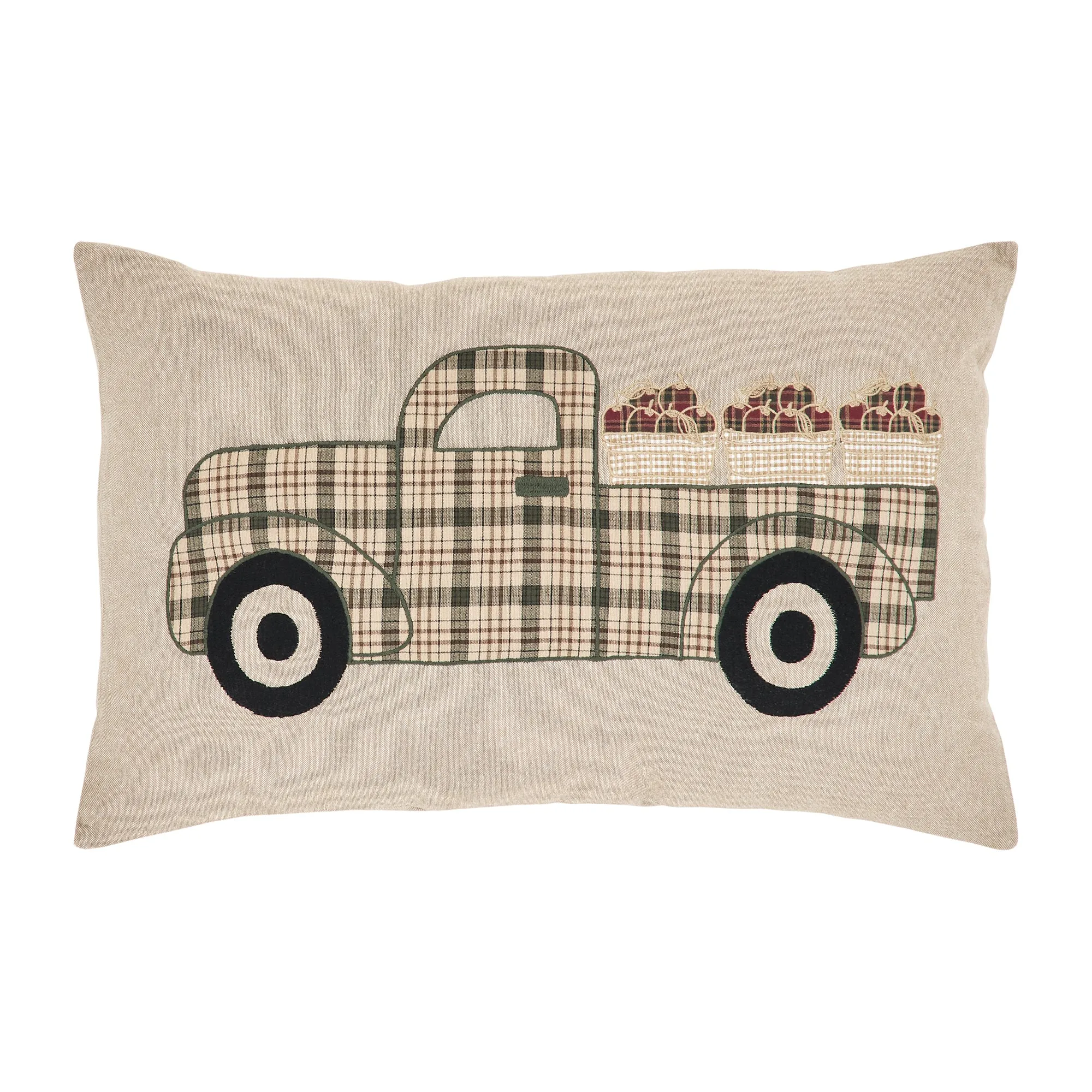 Cider Mill Applique Apple Truck Pillow 14x22