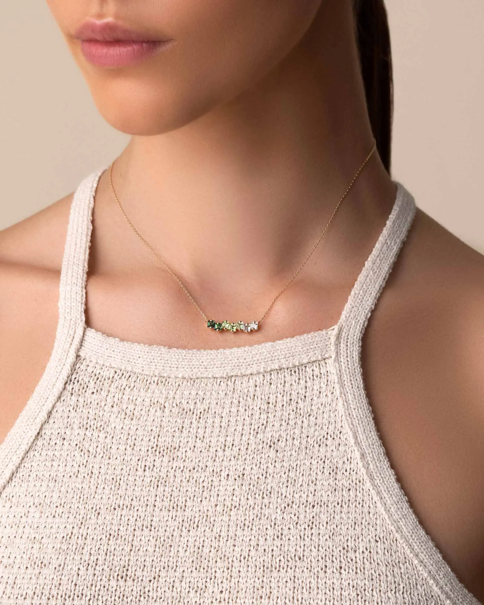 Cierra Green Ombre Bar Pendant