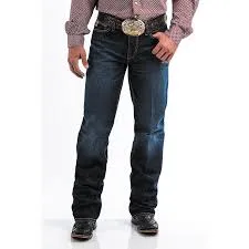 CINCH IAN - MENS SLIM FIT JEANS - DARK STONEWASH