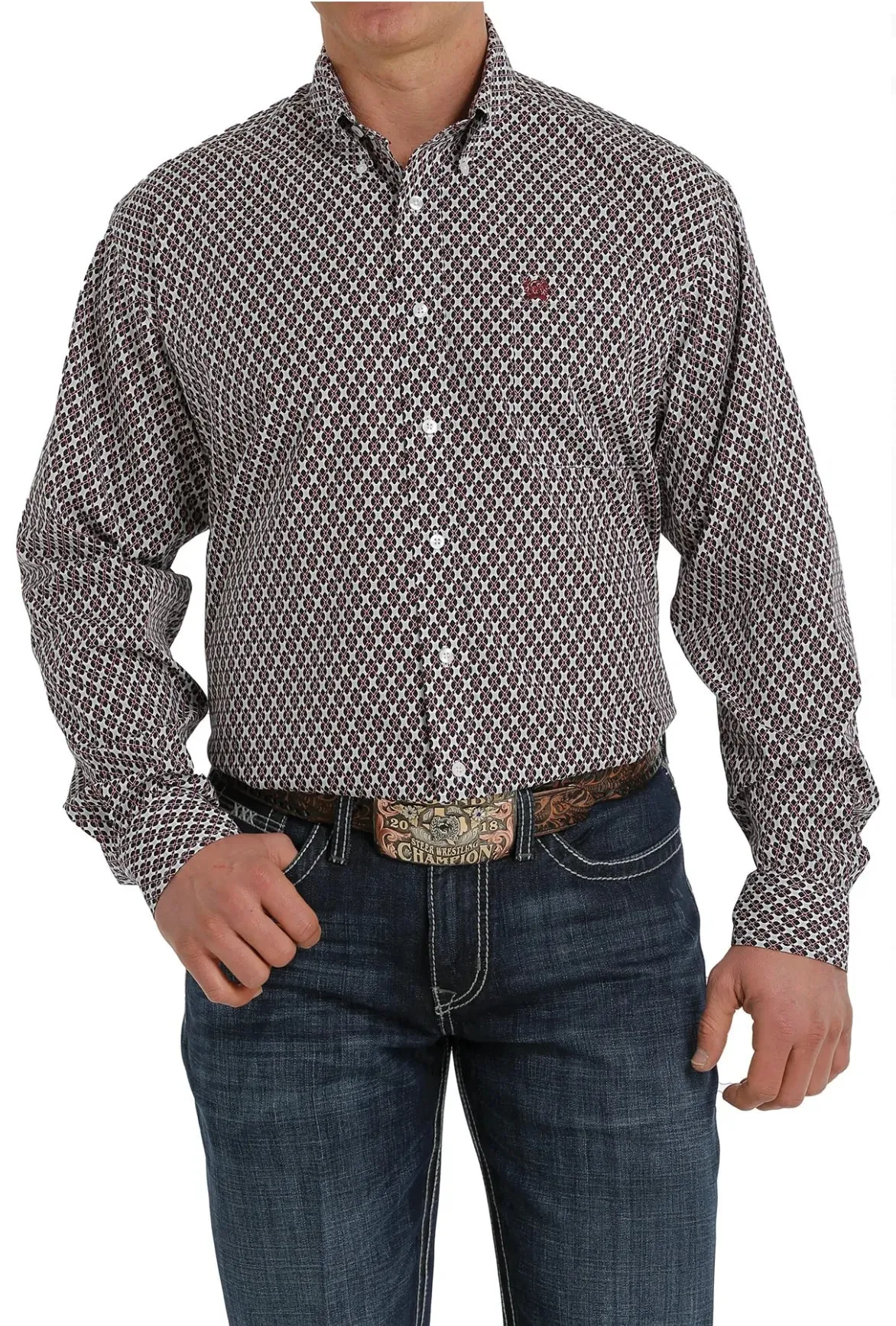 Cinch Men's Geometric Button Down Long Sleeve Western Shirt