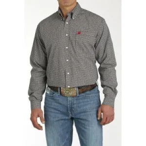 Cinch Men's Medallion Print Button-Down Western Shirt - Red/Black