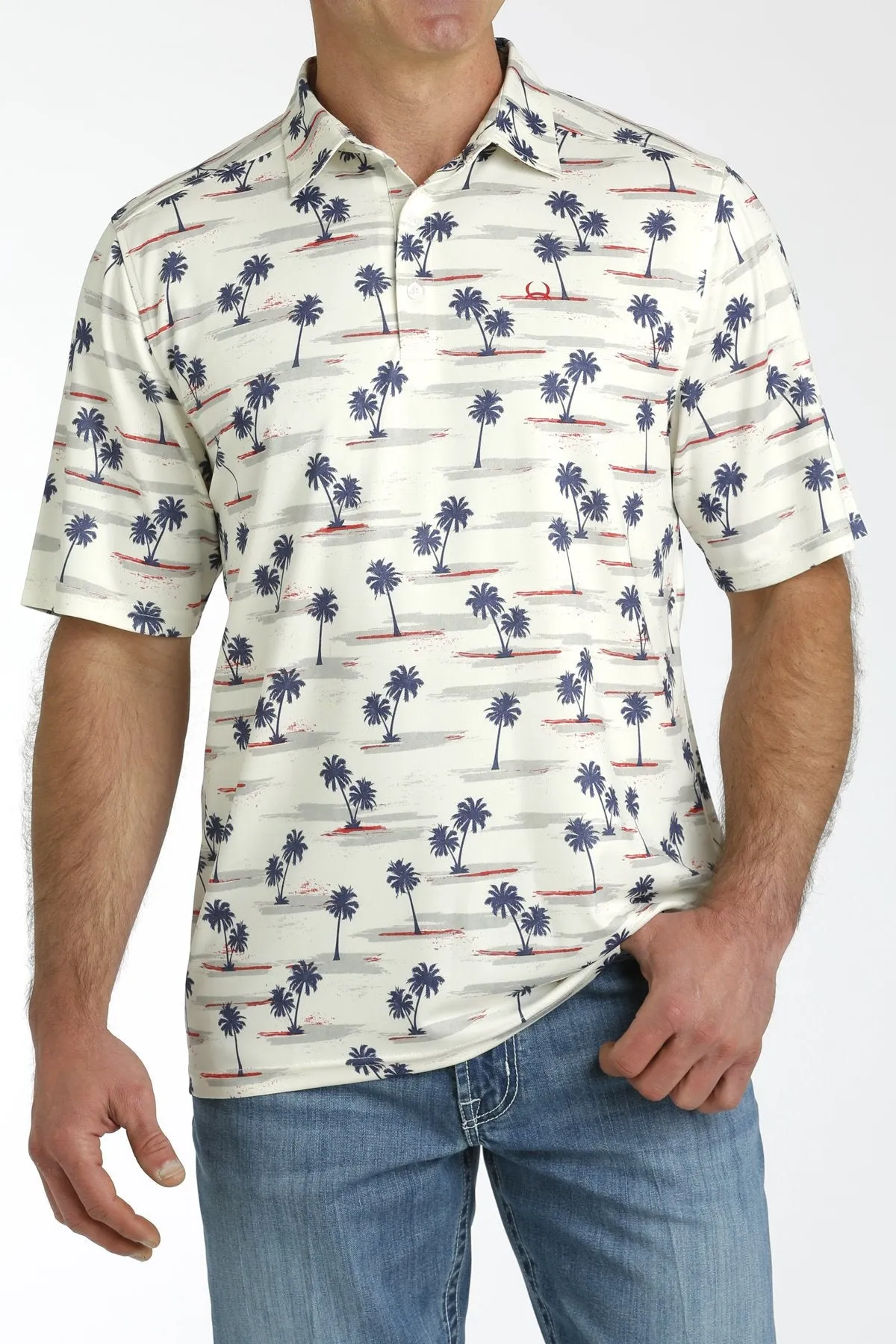 Cinch - Men's Short Sleeve ArenaFlex Hawaiian Print Polo | Mtk1865026