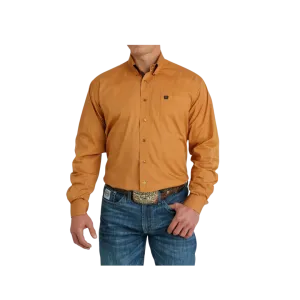 Cinch Men's Solid Button Down Gold Shirt