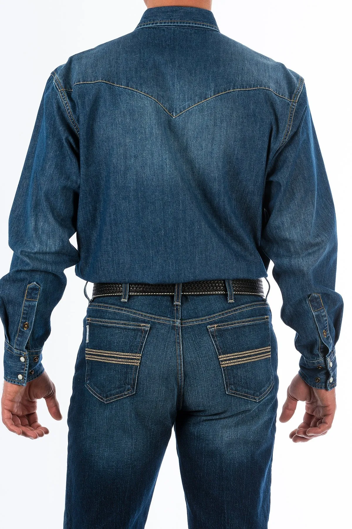 Cinch Mens Western Denim Snap L/S Shirt