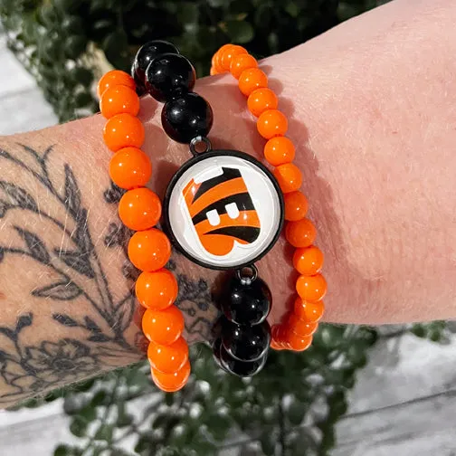 Cincinnati Bengals Orange & Black Stretch Bracelet Set