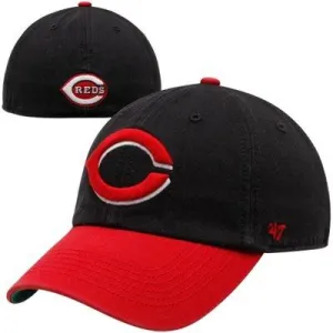 Cincinnati Reds 47 Brand Franchise Black Red Alt. Logo Fitted Hat Cap