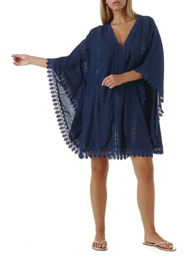 Cindy Lace Batwing Tunic With Tassels