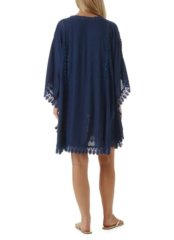 Cindy Lace Batwing Tunic With Tassels