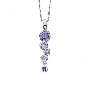 Circle Drop Purple CZ Pendant P4654M