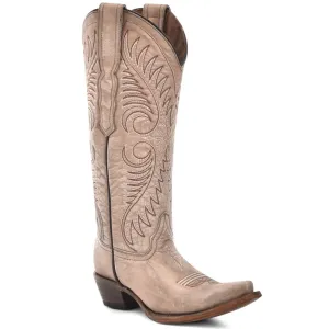 CIRCLE G WOMEN'S SAND COWHIDE EMBROIDERY WESTERN BOOT - L6116