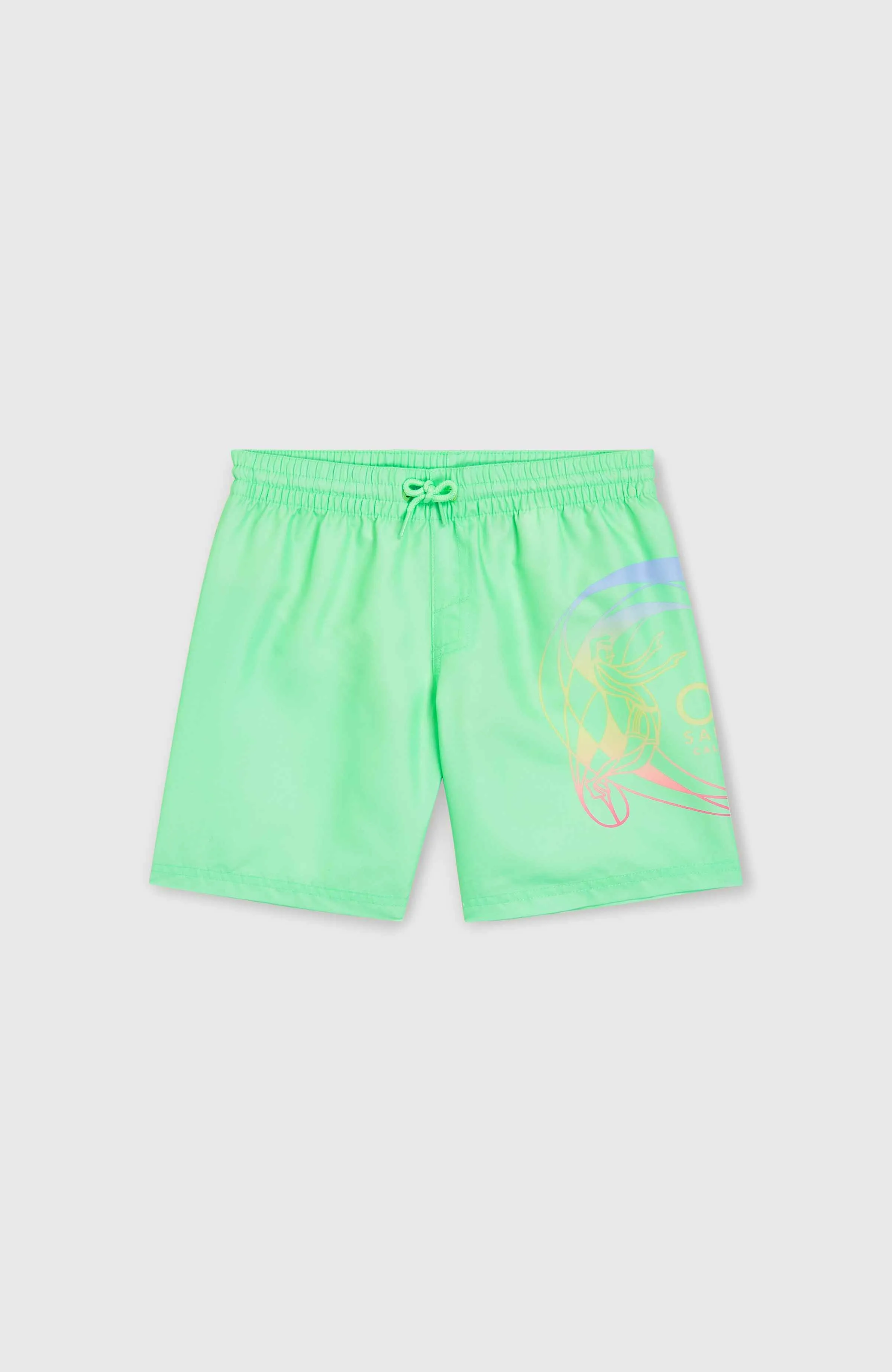 Circle Surfer 14\" Swim Shorts | Neon Green Circle Surfer Gradient Panel"